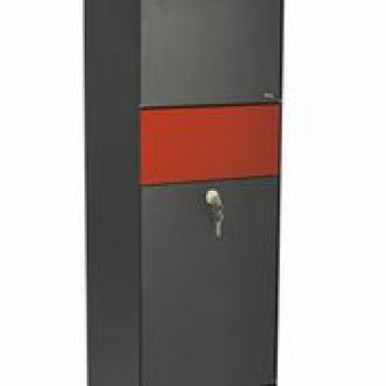 Allux Grundform Paketbriefkasten in schwarz, mit 4 wechselbaren Frontplatten